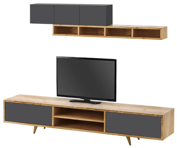 ΣΥΝΘΕΣΗ ΤΗΛΕΟΡΑΣΗΣ SERINE MEGAPAP ΧΡΩΜΑ SAPPHIRE OAK - ΑΝΘΡΑΚΙ 170X37X45ΕΚ.