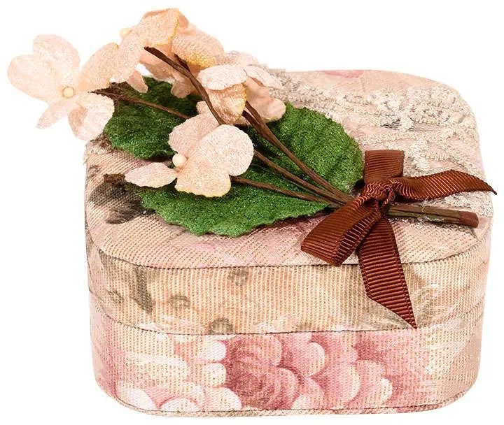 Μπιζουτιέρα Λουλούδια G19-411 1-373-91-161 11x11x5cm Peach-Red Etiquette Χαρτί