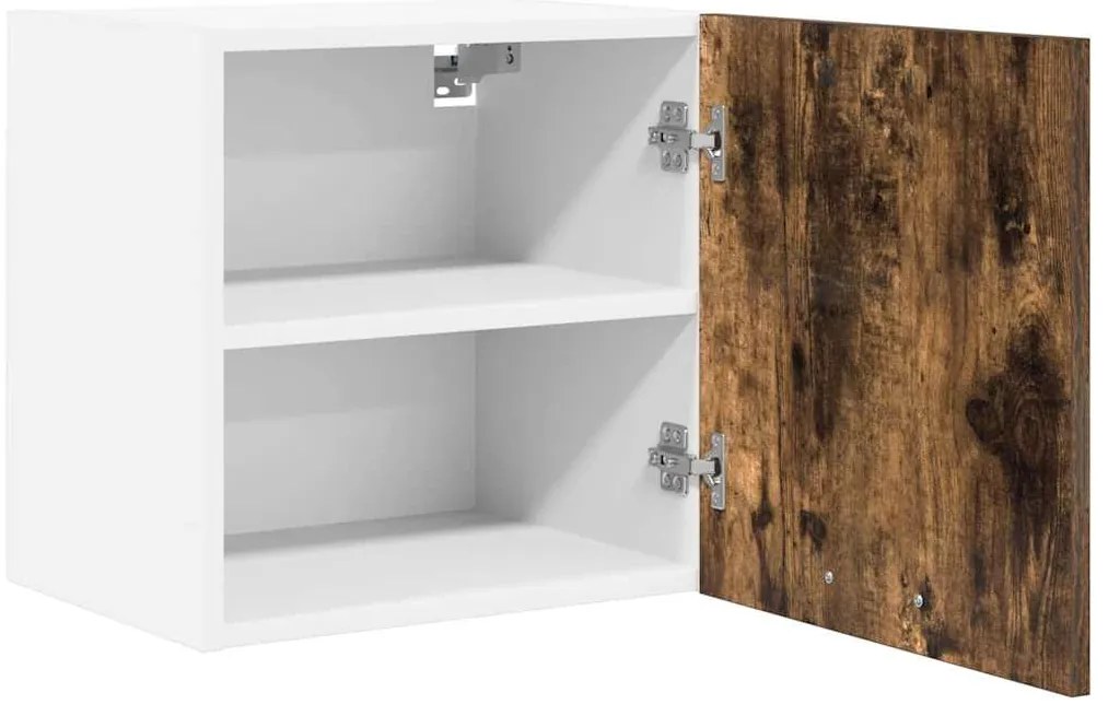 vidaXL Κρεμαστό ντουλάπι με αποθήκευση 2 pcs Καπνιστός Δρυς και Λευκό