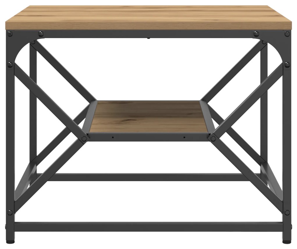 vidaXL Τραπέζι καφέ με ράφι από ξύλο 51x50x40 εκ. Επεξεργασμένο ξύλο