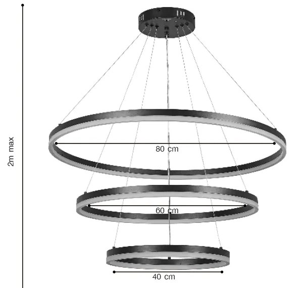 InLight Κρεμαστό φωτιστικό LED 100W 3CCT (by switch on base)   6095-A-Silver