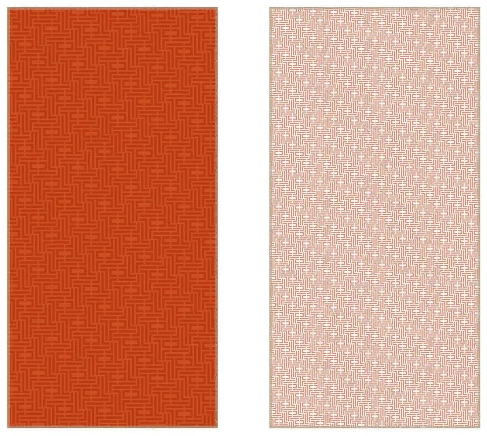 Πετσέτα Θαλάσσης Με Νεσεσέρ Motivo 03 Orange-Somon Feel &amp; Touch Beach 90x180cm Polyester-Polyamide