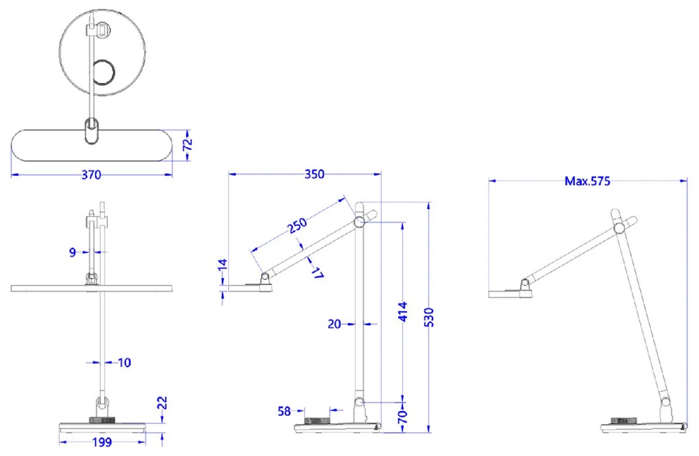 ΦΩΤΙΣΤΙΚΟ ΓΡΑΦΕΙΟΥ LED BLAIN PRO HM4446.08 ΑΣΗΜΙ ΒΑΣΗ ABS-ΑΣΗΜΙ ΑΛΟΥΜΙΝΙΟ 57,5x53Υεκ