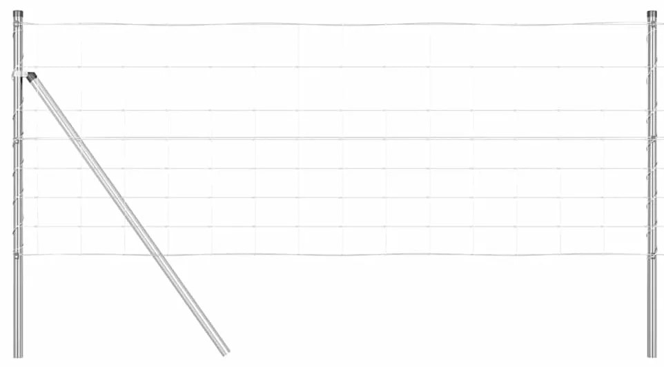 vidaXL Περίφραξη αγρού Ασημί 50 x 0.8 m Γαλβανισμένος χάλυβας