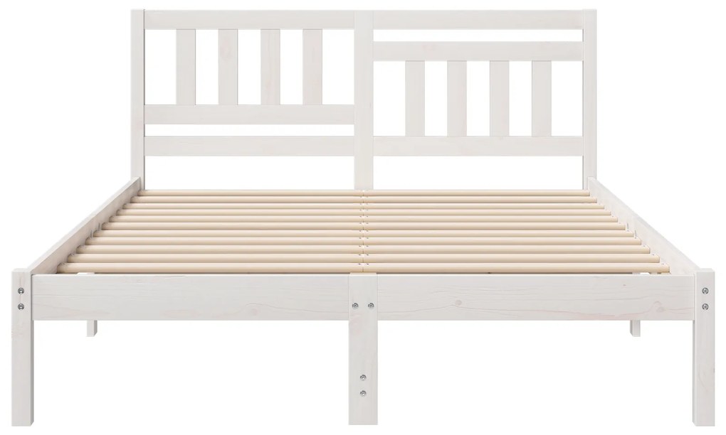 vidaXL Σκελετός Κρεβατιού Λευκό 140 x 190 cm Συμπαγές ξύλο πεύκου