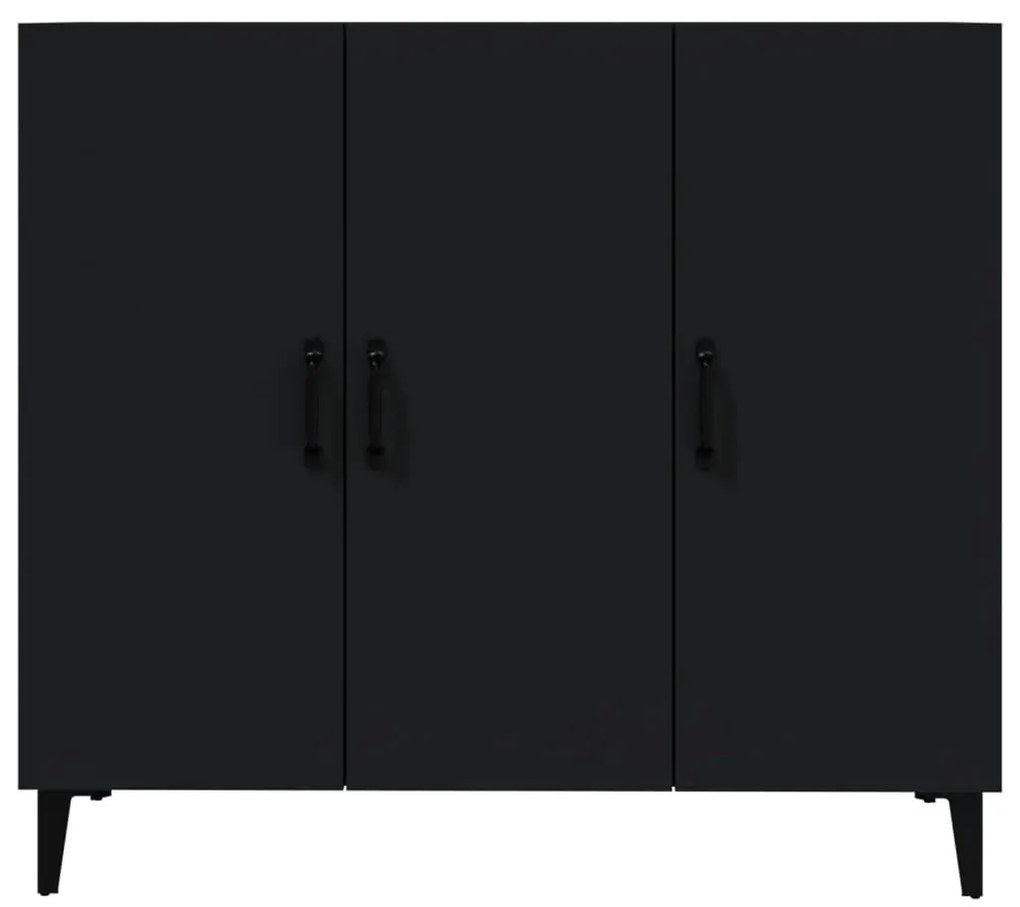 Ντουλάπι Μαύρο 90 x 34 x 80 εκ. από Επεξεργασμένο Ξύλο - Μαύρο