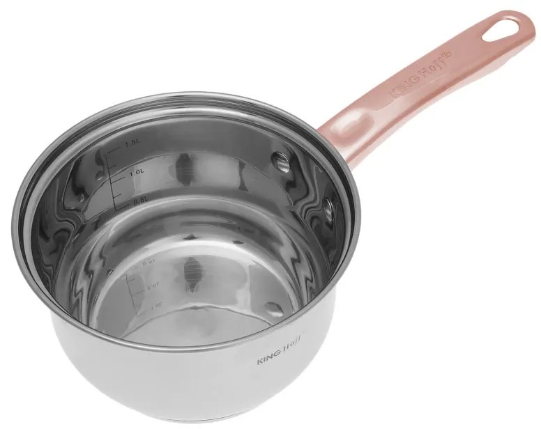 Σετ κατσαρόλες και τηγάνια Kinghoff KH 1765, 12 h, επαγωγή, Inox/ροζ χρυσό