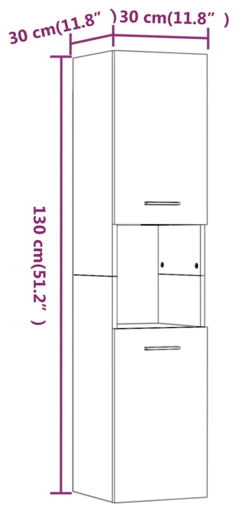 ΝΤΟΥΛΑΠΙ ΜΠΑΝΙΟΥ ΓΚΡΙ SONOMA 30X30X130 ΕΚ. ΕΠΕΞΕΡΓΑΣΜΕΝΟ ΞΥΛΟ 815640