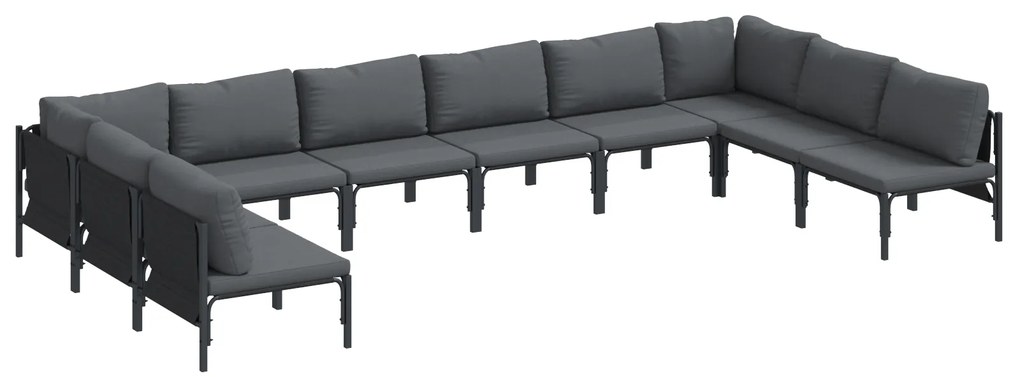vidaXL Σετ Καναπέ Κήπου 10 pcs Ανθρακί Ατσάλι