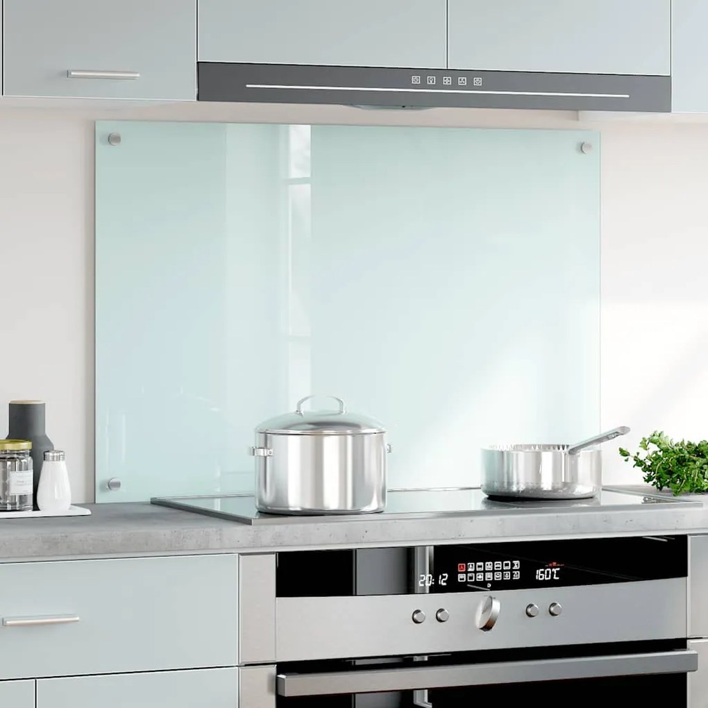 vidaXL Πλάτη Κουζίνας Λευκή 90 x 60 εκ. από Ψημένο Γυαλί