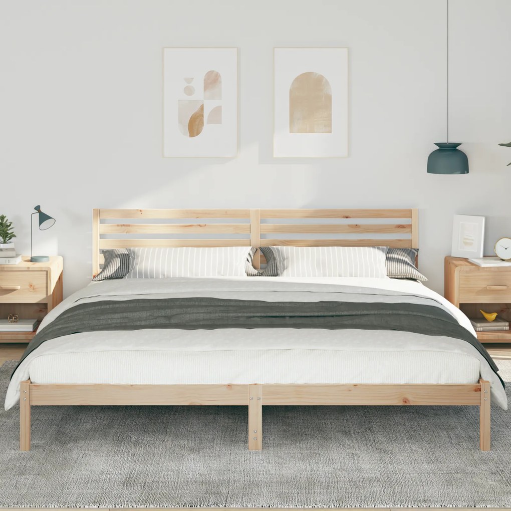 vidaXL Σκελετός Κρεβατιού Καφέ 180 x 210 cm Συμπαγές ξύλο πεύκου