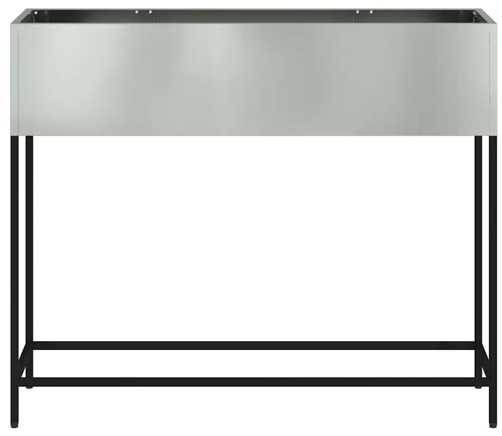 vidaXL Υψωμένη Γλάστρα Κήπου Ασημί 100 x 26 x 82 εκ