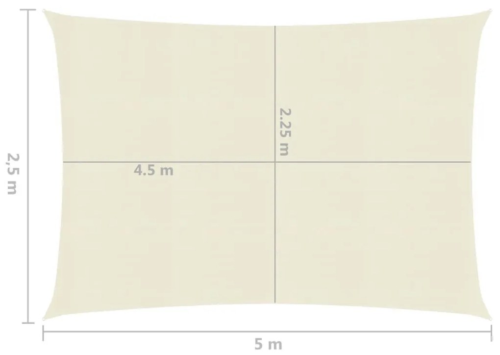 Πανί Σκίασης Κρεμ 2,5 x 5 μ. από HDPE 160 γρ./μ²  - Κρεμ