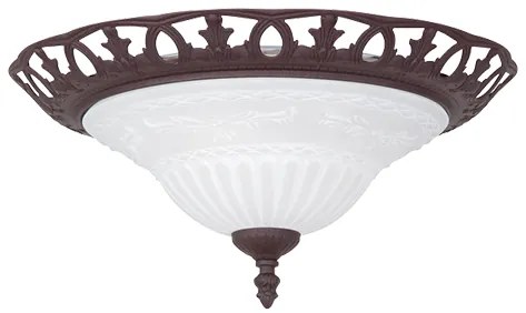 Πλαφονιέρα Οροφής Ø38cm 2xE27 Μέταλλο Rusty- Γυαλί Trio Lighting Rustica 6102021-24