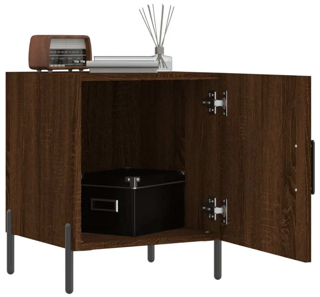 vidaXL Κομοδίνο Καφέ Δρυς 40 x 40 x 50 εκ. από Επεξεργασμένο Ξύλο