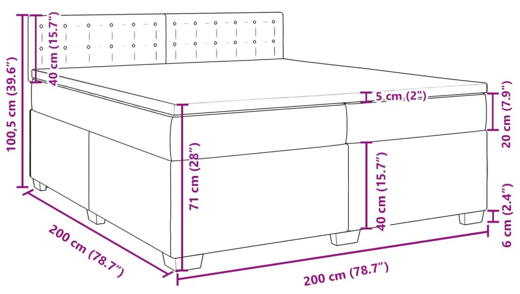 Κρεβάτι Boxspring με Στρώμα Καπουτσίνο 200x200εκ.από Συνθ.Δέρμα - Καφέ