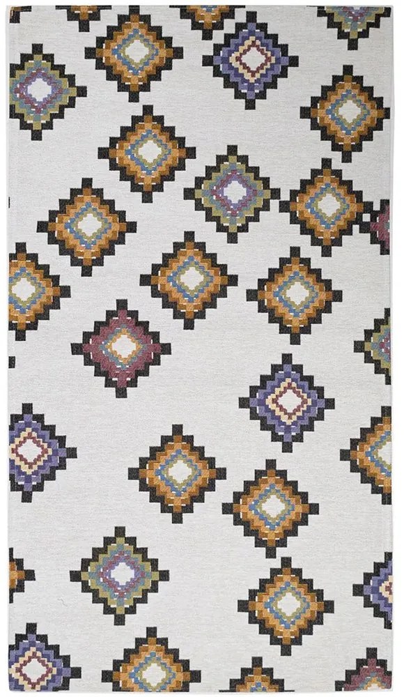Χαλάκι Κουζίνας Canvas 712 W White-Multi Royal Carpet 75X150cm Chenille