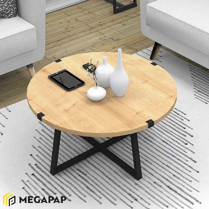 ΤΡΑΠΕΖΑΚΙ ΣΑΛΟΝΙΟΥ MAURICIO MEGAPAP ΧΡΩΜΑ SONOMA - ΑΝΘΡΑΚΙ 78X78X43ΕΚ.