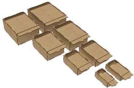 Σετ 2 τεμαχίων – Intra Exotic Ξύλινο Κουτί Οργάνωσης με Συρόμενο Καπάκι και 4 Διαμερίσματα – Πολλαπλές Αποχρώσεις   17x80x7 cm Box07-01710