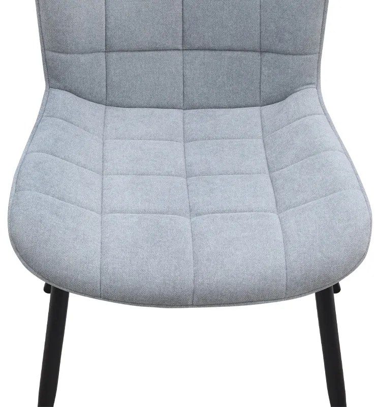 Καρέκλα τραπεζαρίας Chiara Megapap γκρι ύφασμα - μεταλλικό μαύρο πόδι 48x58x81εκ.