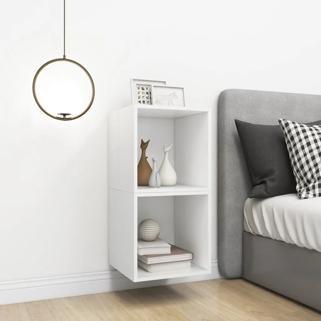 vidaXL Ντουλάπια Τοίχου 2 τεμ. Λευκά 37 x 37 x 37 εκ. από Επεξ. Ξύλο