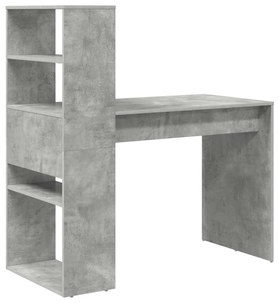 vidaXL Γραφείο Σκυρόδεμα Γκρι 113 x 54 x 120 εκ. Επεξεργασμένο ξύλο
