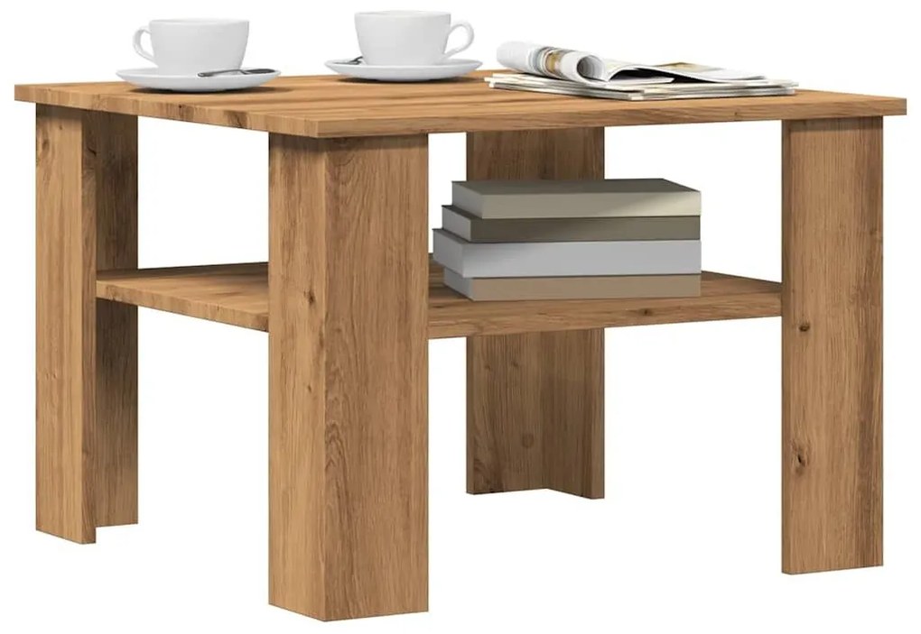 Τραπεζάκι σαλονιού Artisan Oak 60x60x42 cm Κατασκευασμένο ξύλο - Καφέ