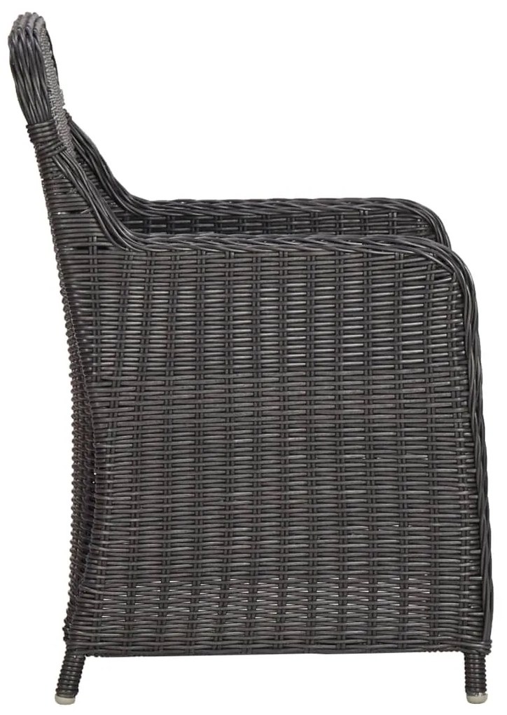 vidaXL Σετ Τραπεζαρίας Εξωτερικού Χώρου 7 τεμ. Μαύρο Συνθετικό Ρατάν