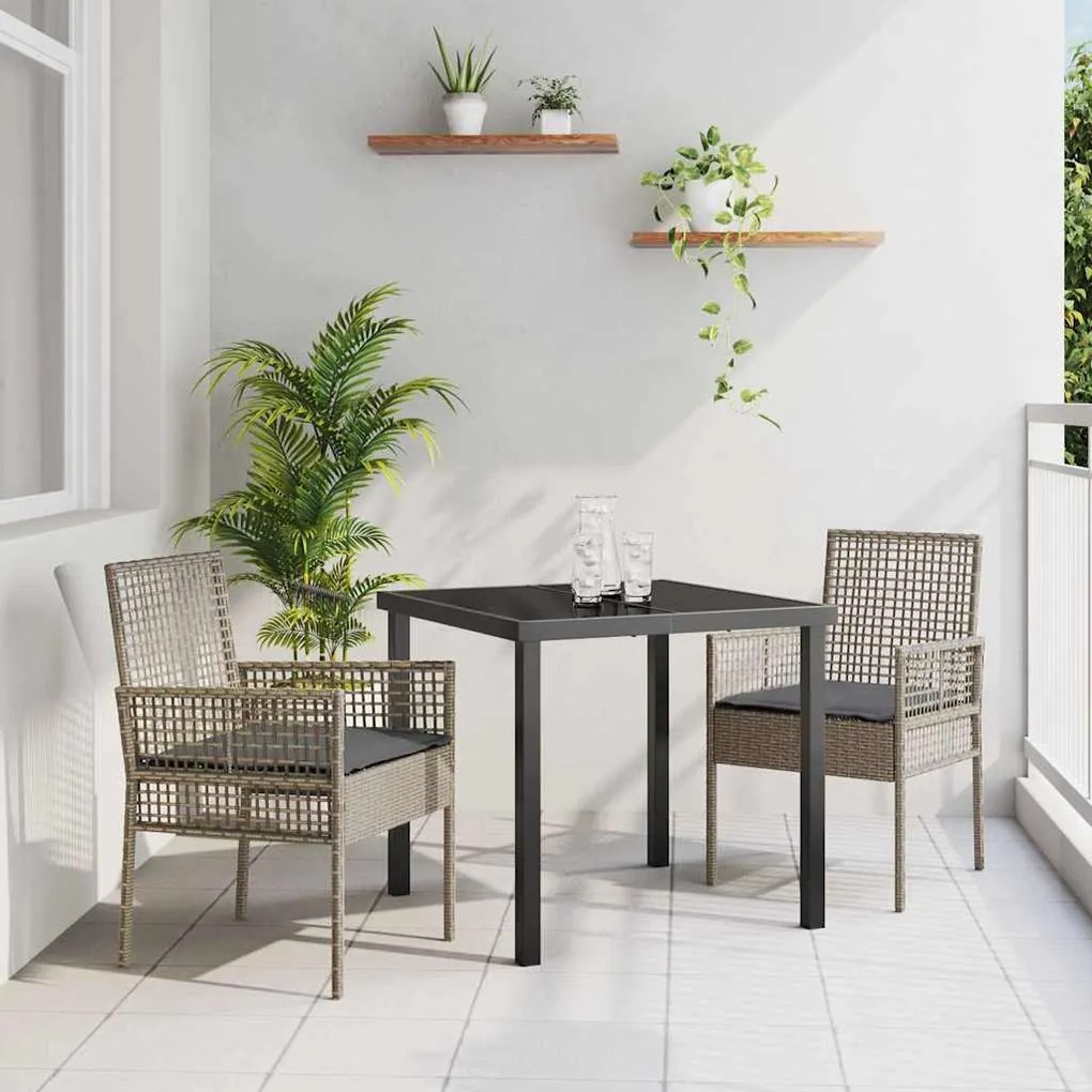 vidaXL Καρέκλα Κήπου 2 pcs Γκρι 53 x 60 x 85εκ συνθετικό ρατάν