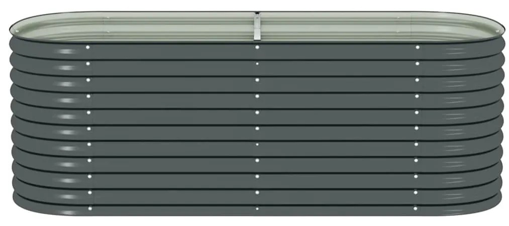 vidaXL Ζαρντινιέρα Υπερυψωμένη Γκρι 240x80x81 εκ. Γαλβανισμ. Χάλυβας