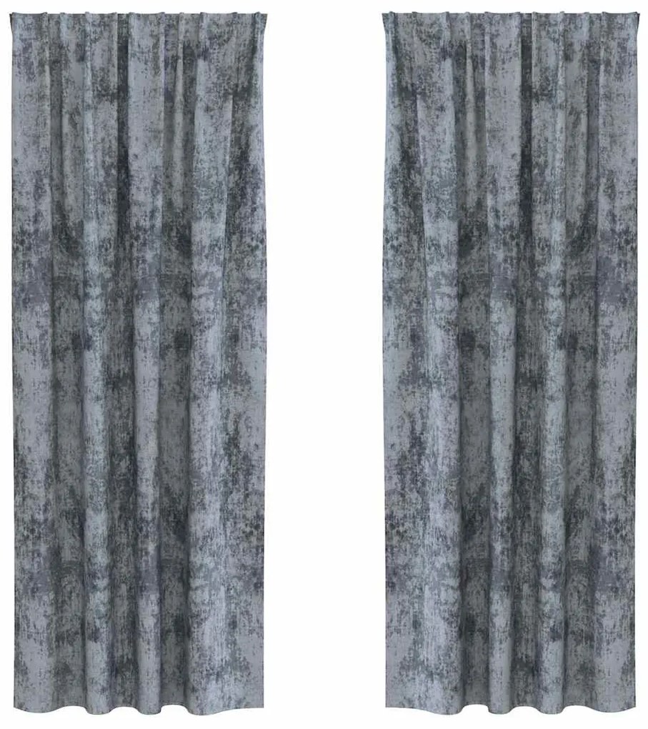 vidaXL Κουρτίνα με κουρτίνες 2 pcs Ασημί γκρι 260 x 140 εκ. Βελούδο