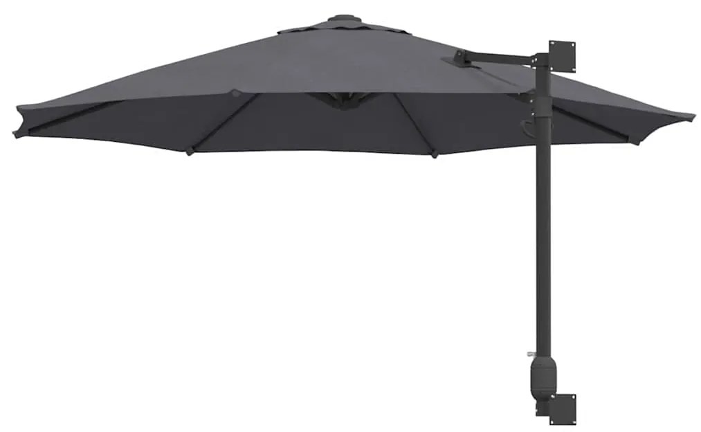 vidaXL Ομπρέλα Κήπου Ανθρακί, Μαύρο 248 x 248 x 148 εκ