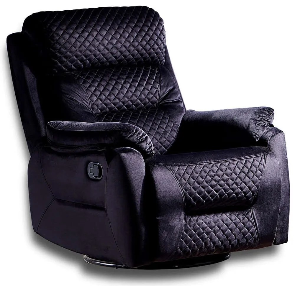 Πολυθρόνα Relax Περιστρεφόμενη Trone 480NRN2505 80x80x105cm Black