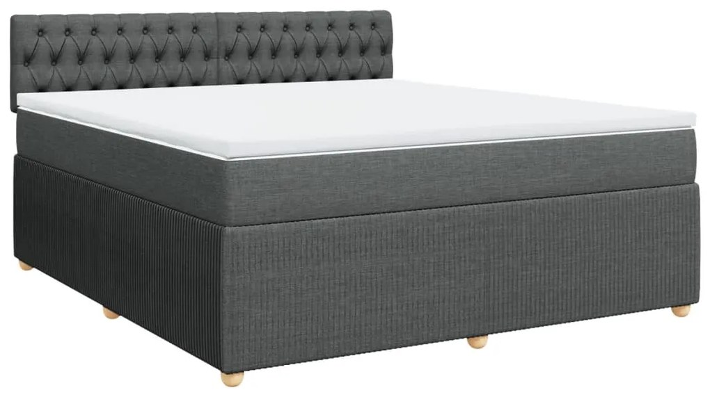 ΚΡΕΒΑΤΙ BOXSPRING ΜΕ ΣΤΡΩΜΑ ΣΚΟΥΡΟ ΓΚΡΙ 180X200 ΕΚ ΥΦΑΣΜΑΤΙΝ 3289843