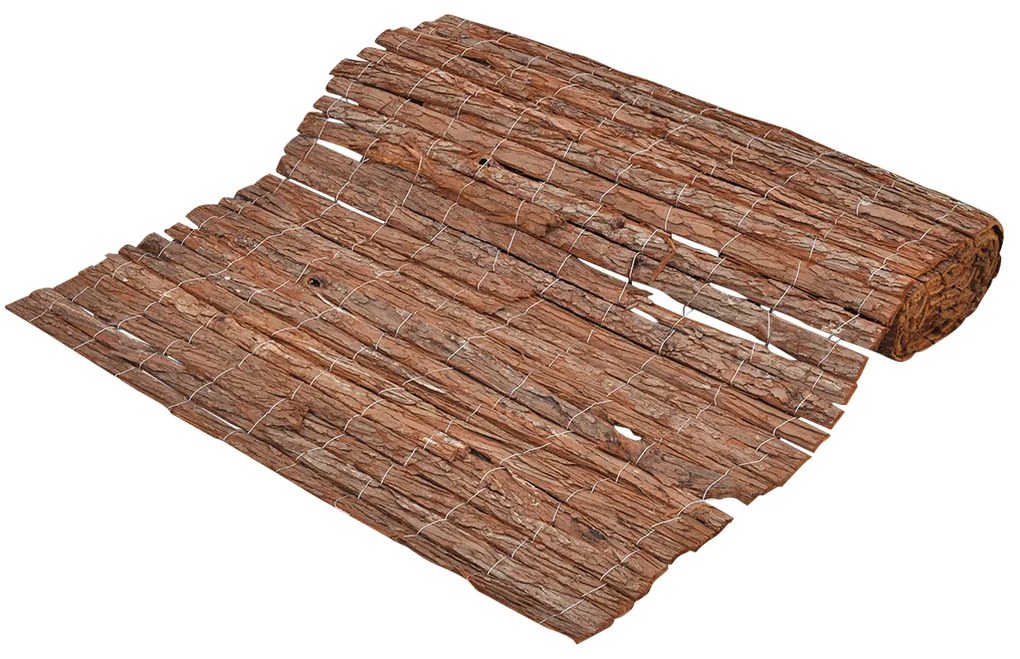 vidaXL Φράχτης από φλοιό δέντρου Καφέ 100 x 600 cm Φλοιός