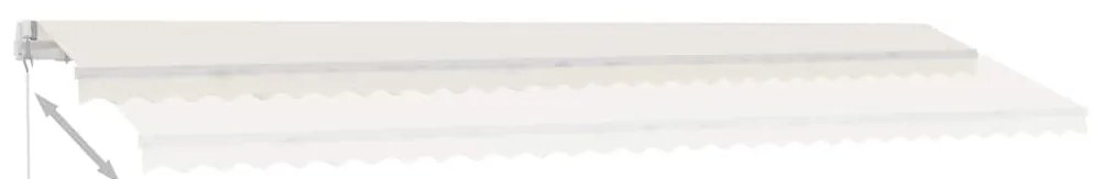 vidaXL Τέντα Συρόμενη Χειροκίνητη με LED Κρεμ 600 x 300 εκ.
