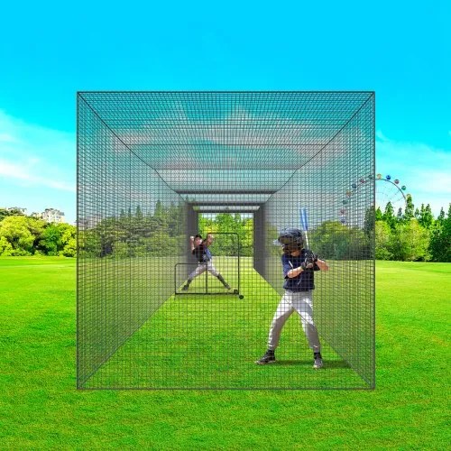 VEVOR Baseball Batting Netting, Professional Softball Baseball Batting Hitting Training Net, Practice Portable Pitching Cage Net with Door &amp; Carry Bag, Heavy Duty Enclosed PE Netting, 55FT (NET ONLY)