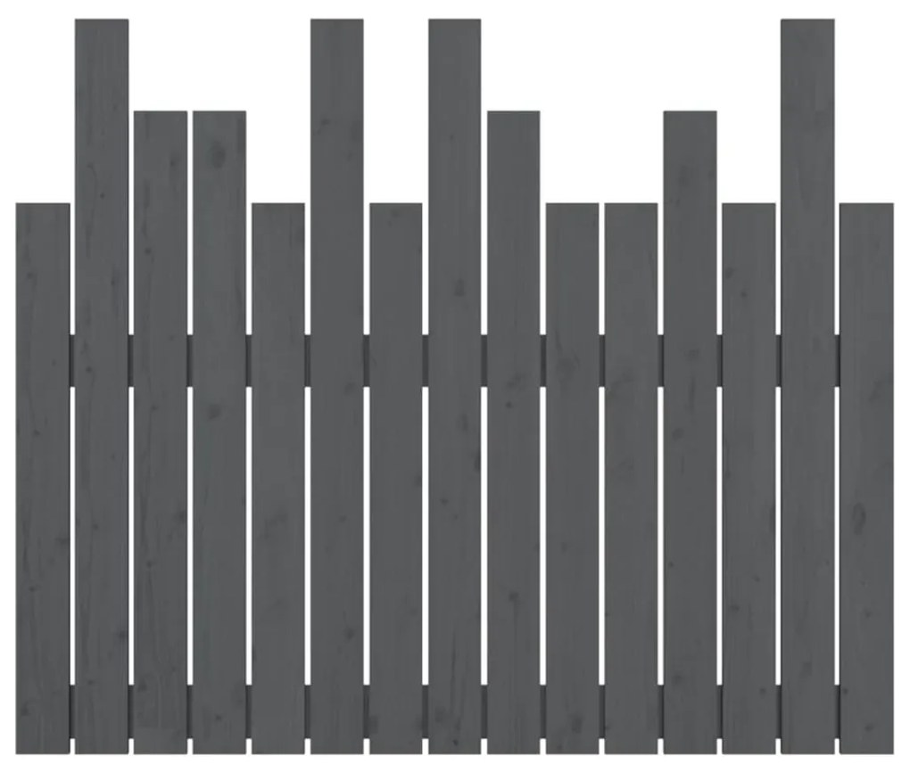 vidaXL Κεφαλάρι Τοίχου Γκρι 95,5x3x80 εκ. από Μασίφ Ξύλο Πεύκου