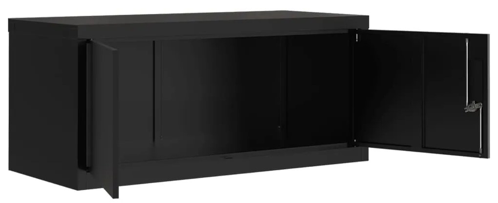 vidaXL Αρχειοθήκη Μαύρη 90 x 40 x 130 εκ. Ατσάλινη