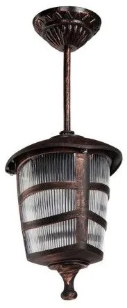 ZARDIN 203-0224 Vintage Κρεμαστό Φωτιστικό Φαναράκι Μονόφωτο 1 x E27 IP44 Χάλκινο Πλαστικό Σώμα-Μ17 x Π17 x Υ42cm Globostar 203-0224 Χάλκινο