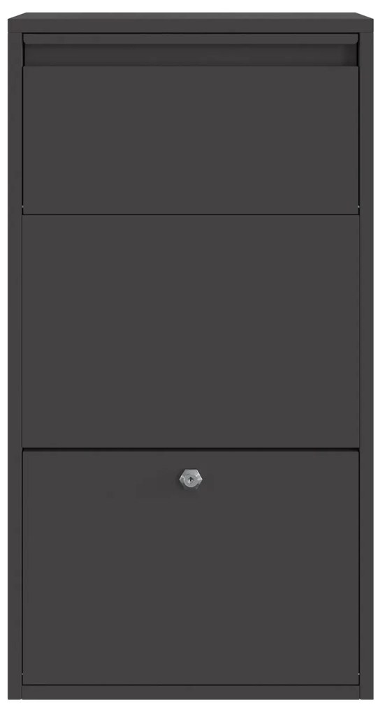 vidaXL Κουτί Πακέτων Μαύρο 44x22x82 εκ. Χάλυβας