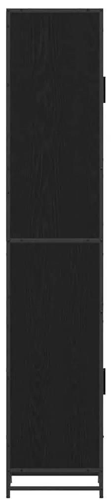 vidaXL Ντουλάπι Μπάνιου με ράφι Μαύρη δρυς 35 x 37.5 x 188.5 εκατοστά