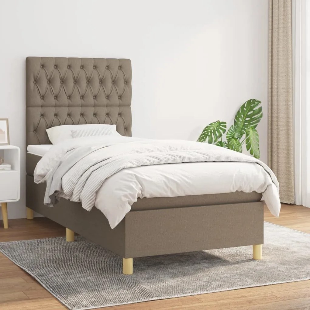 ΚΡΕΒΑΤΙ BOXSPRING ΜΕ ΣΤΡΩΜΑ TAUPE 90X200 ΕΚ. ΥΦΑΣΜΑΤΙΝΟ 3142549