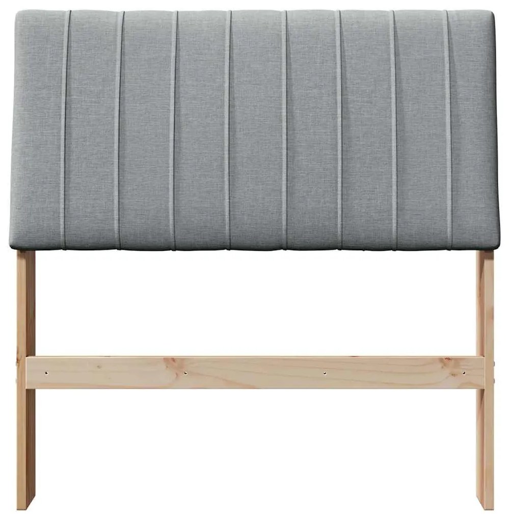 vidaXL Ταπετσαρισμένο κεφαλάρι Ανοιχτό γκρι 90 cm Στερεά ξυλεία πεύκου