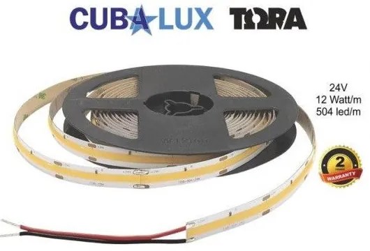 Ταινία LED 12W/m 5M 504LED/M 24V CRI90 6000K 1075lm/m ΤΩRA DOTLESS 500114 Cubalux 500114