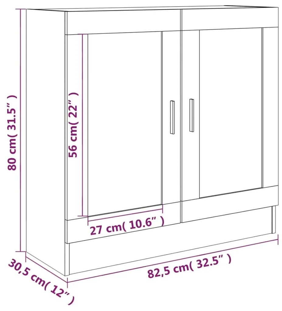 Βιτρίνα Καπνιστή Δρυς 82,5x30,5x80 εκ. από Επεξεργασμένο Ξύλο - Καφέ