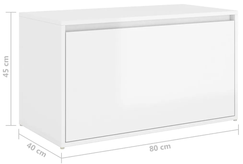 Έπιπλο Χολ / Εισόδου Γυαλιστ. Λευκό 80x40x45εκ. από Επεξ. Ξύλο - Λευκό