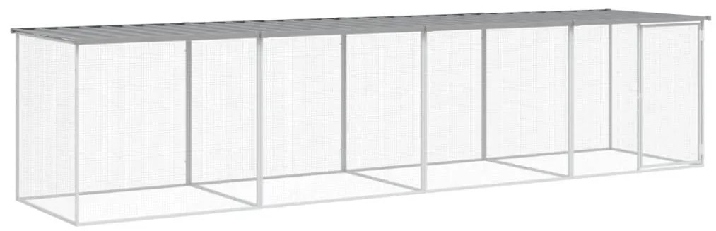 vidaXL Κοτέτσι - Κλουβί με Στέγη Αν. Γκρι 403x98x90 εκ. Γαλβαν. Ατσάλι