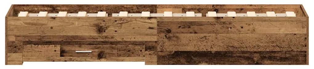 vidaXL Κρεβάτι με Συρτάρια Παλαιό ξύλο 100 x 200 cm Επεξεργασμένο ξύλο