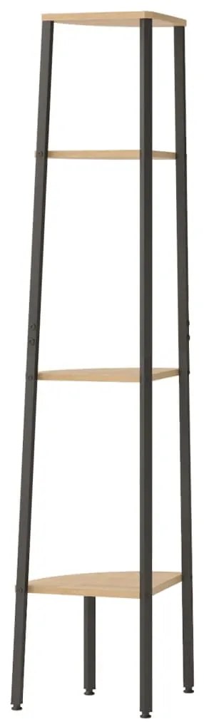 vidaXL Γωνιακό Ράφι 4 Επιπέδων Ανοιχτό Καφέ και Μαύρο 45,5 x 31,5 x 150 εκ.